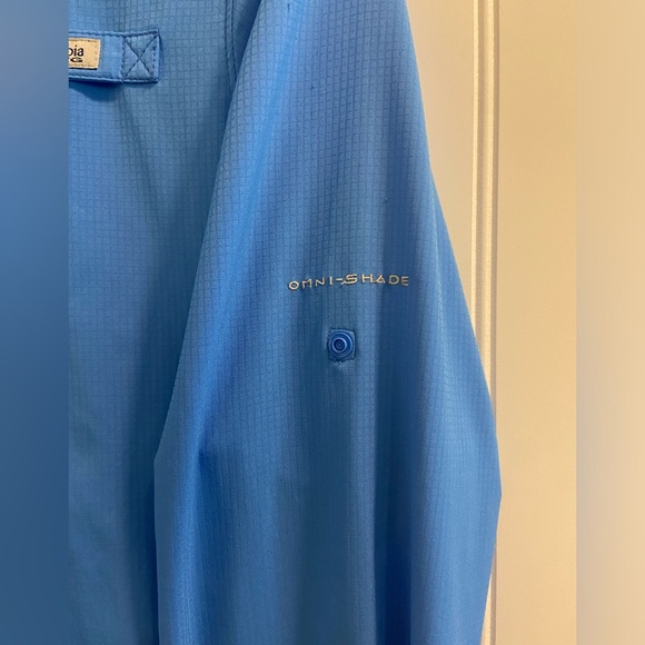 Columbia PFG Professional Fishing Gear Blue Snap Button Up Long Sleeve Vented S - Picture 6 of 9